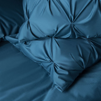 Фото-91 Постельное белье МАРСЕЛЬ Синий (Cатин / Евро / 50×70 + 70×70)